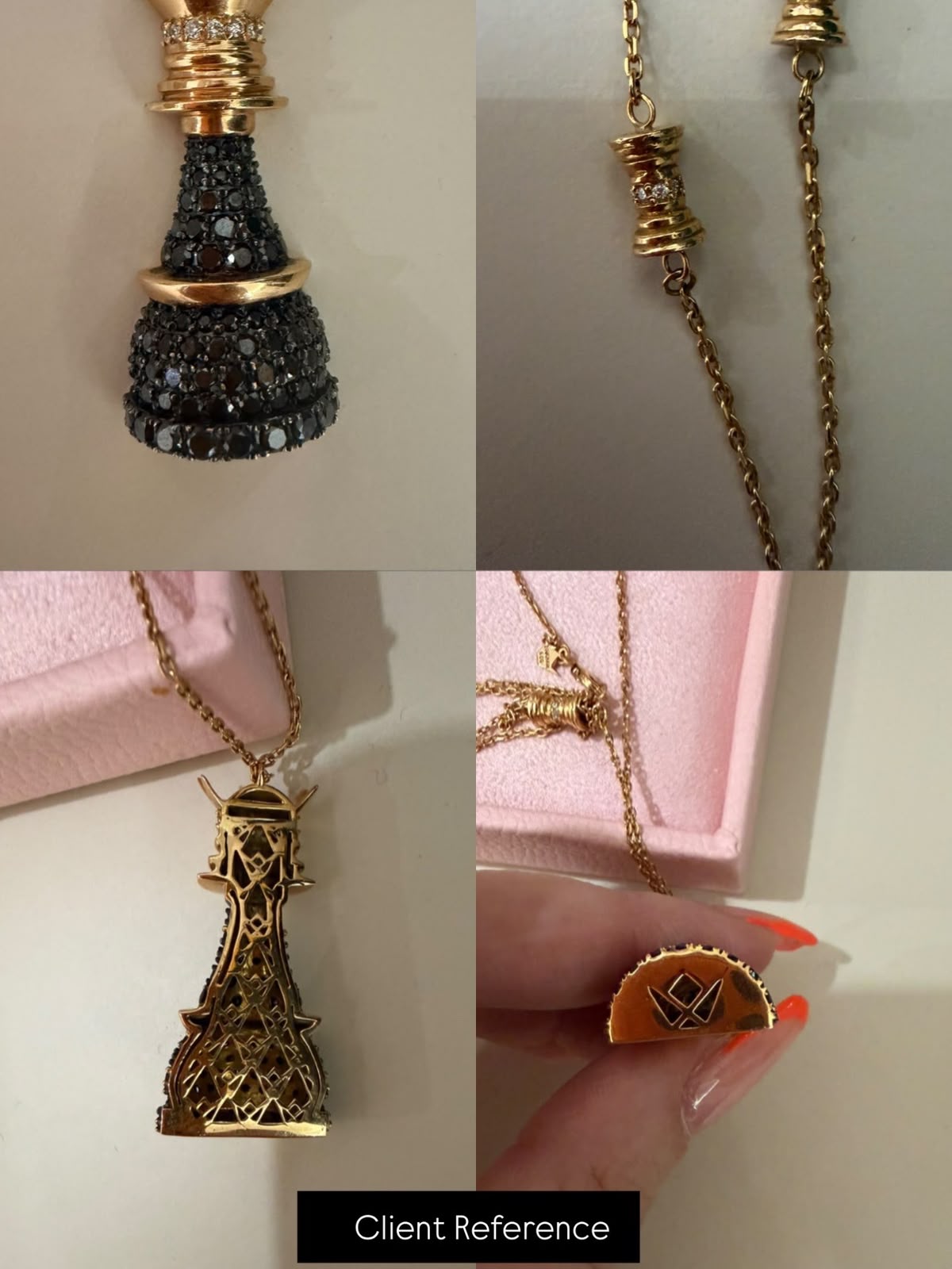Client reference for a custom necklace